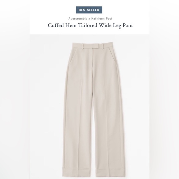 Abercrombie & Fitch Pants - Abercrombie & Fitch Curve Love Cuffed Hem Tailored Wide Leg Pant: SIZE 31 LONG